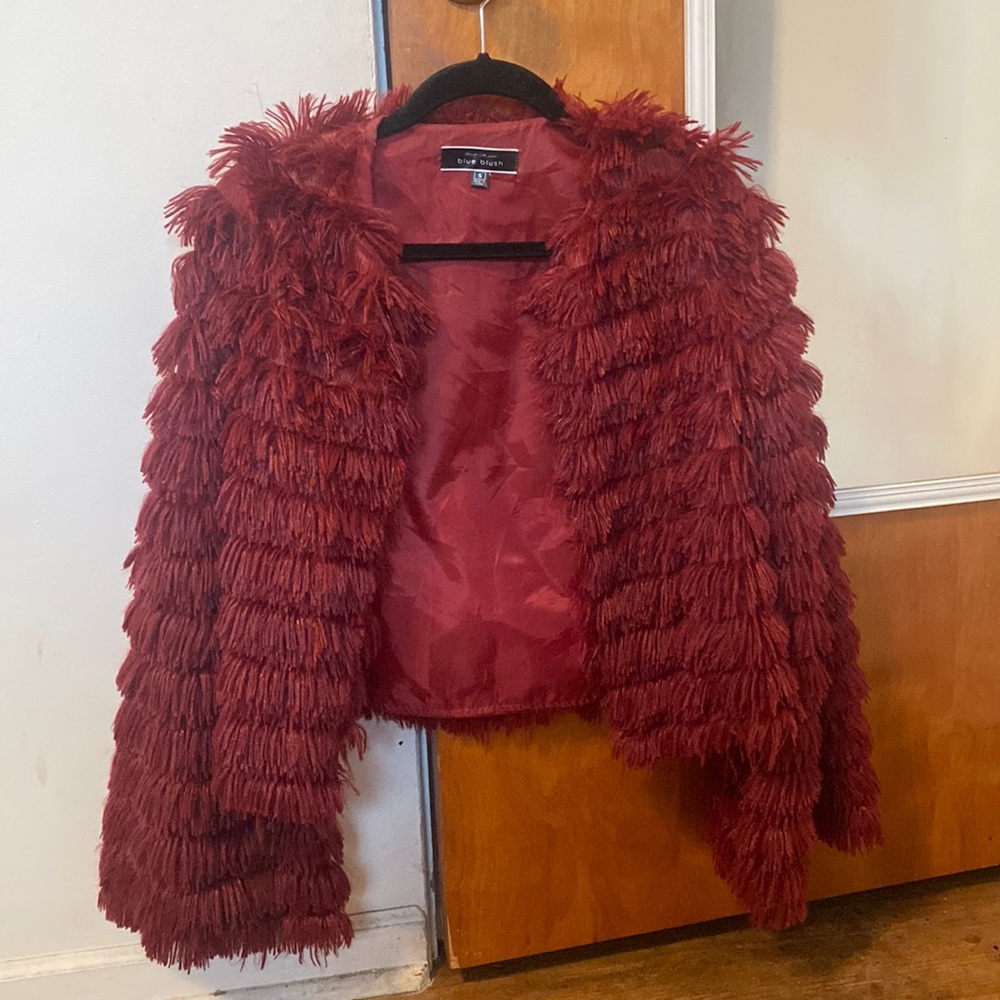 Blue Blush Red Fringe Jacket